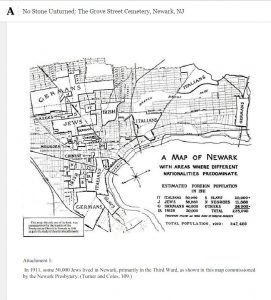 Jewish Area of Newark, NJ Map