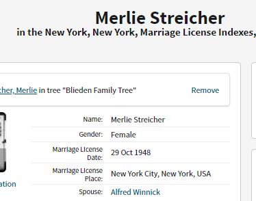 Merlie and Archie Marriage License