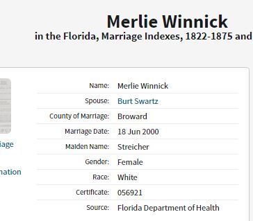Merlie and Bur Marriage License