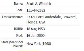 Scott Winnick death information