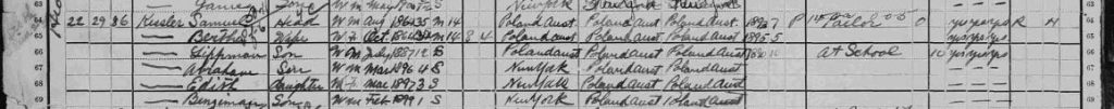 1900 Census for Samuel Kessler