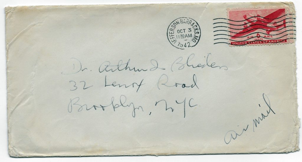 Letter envelope from Bernie to Art