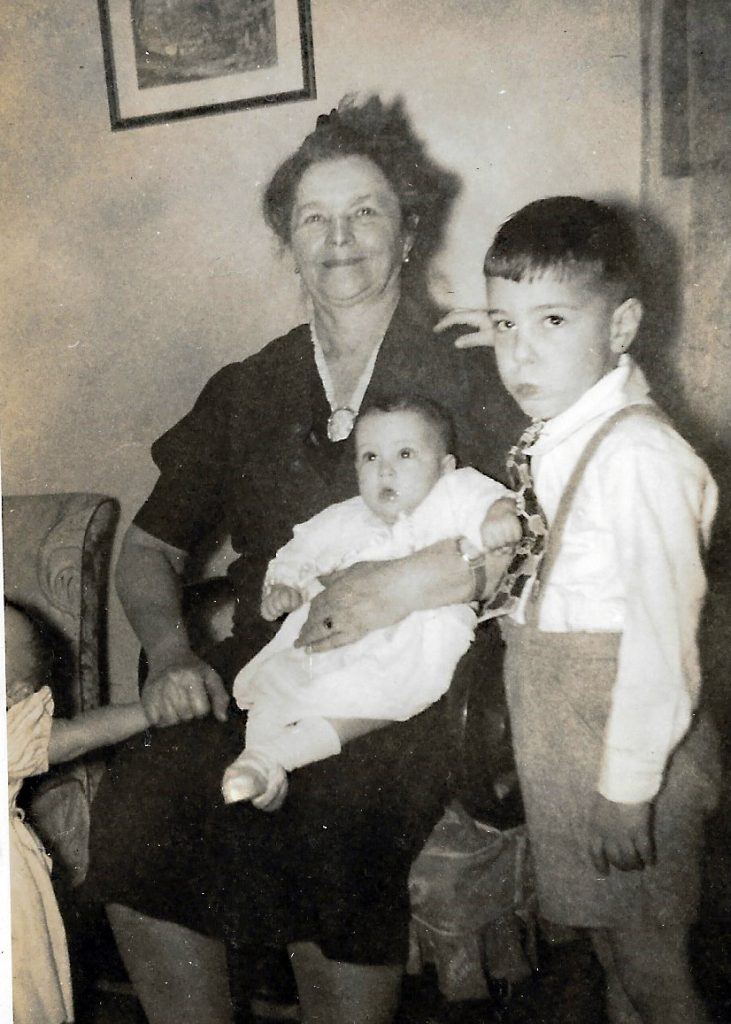 Gussie with her grandchildren, Alice and Harvey
