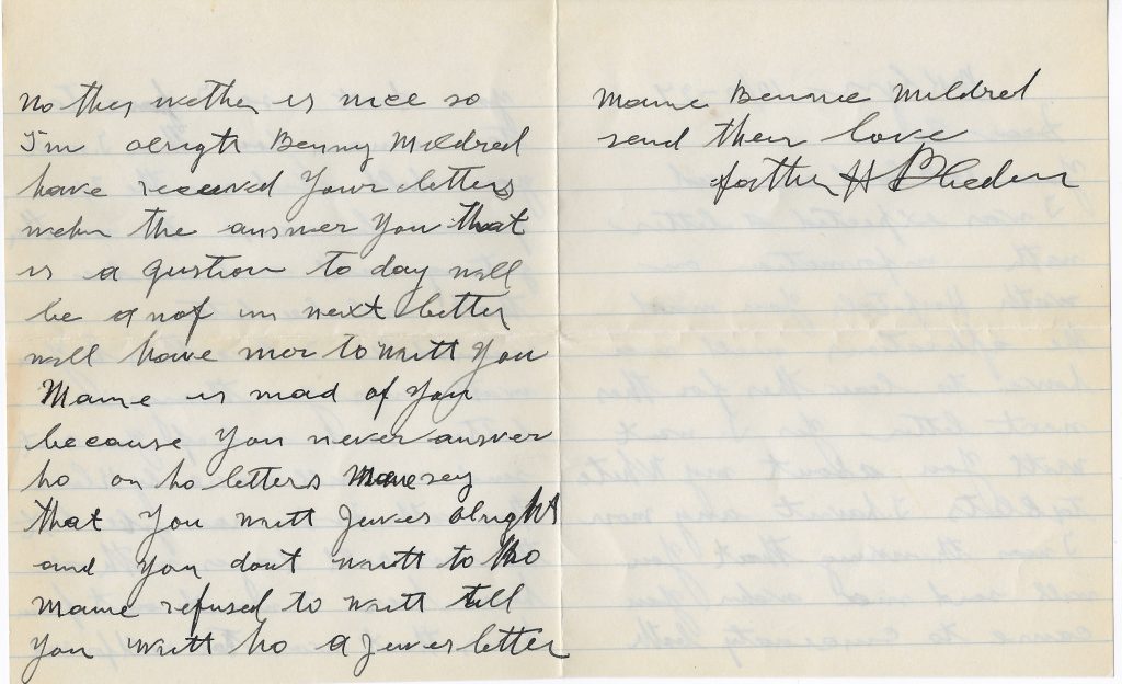 10171934 letter to Art from his father, Harvey, p2