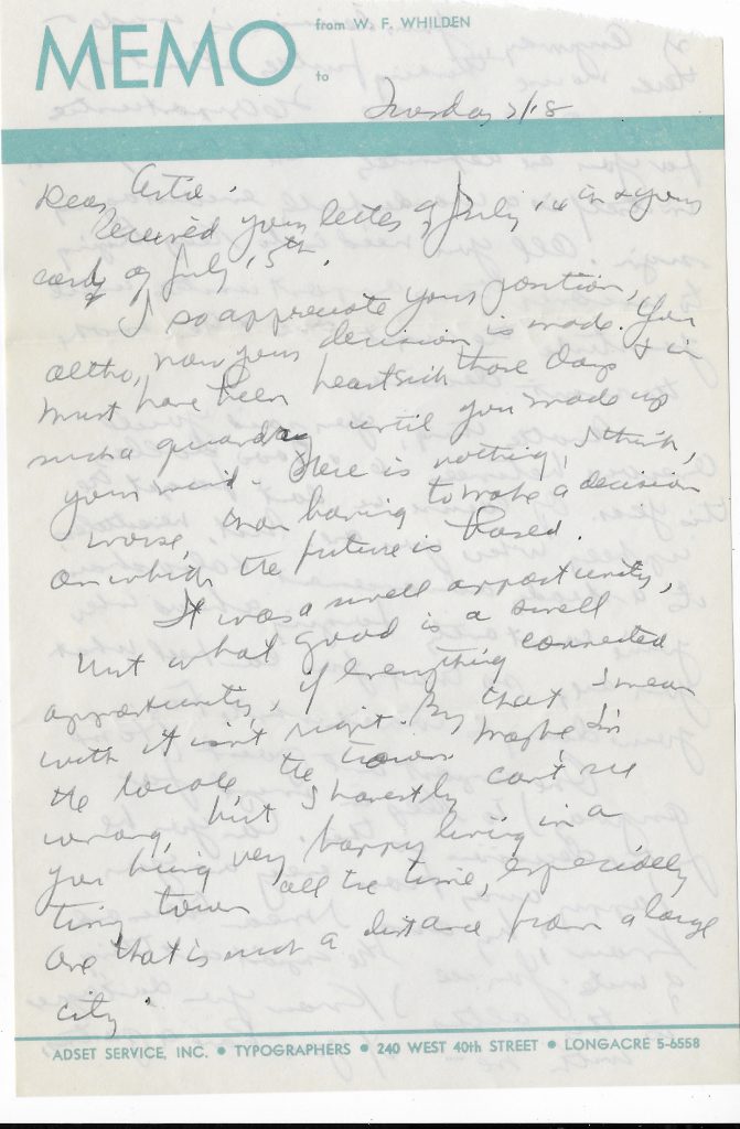July 18,1944 Letter Mildred wrote to her brother, Art, p1