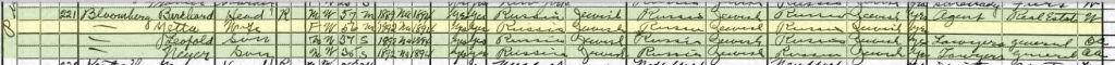 1920 US Census for Yetta Blumberg's family