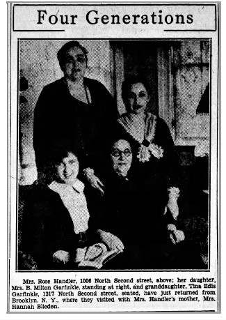 Hannah Blieden, her daughter, granddaughter, and great-granddaughter