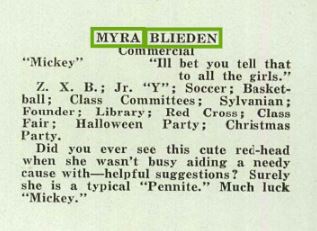 Mickey Blieden 1936 Yearbook Quote
