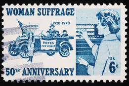 he 50th Anniversary of Women's Right to Vote stamp