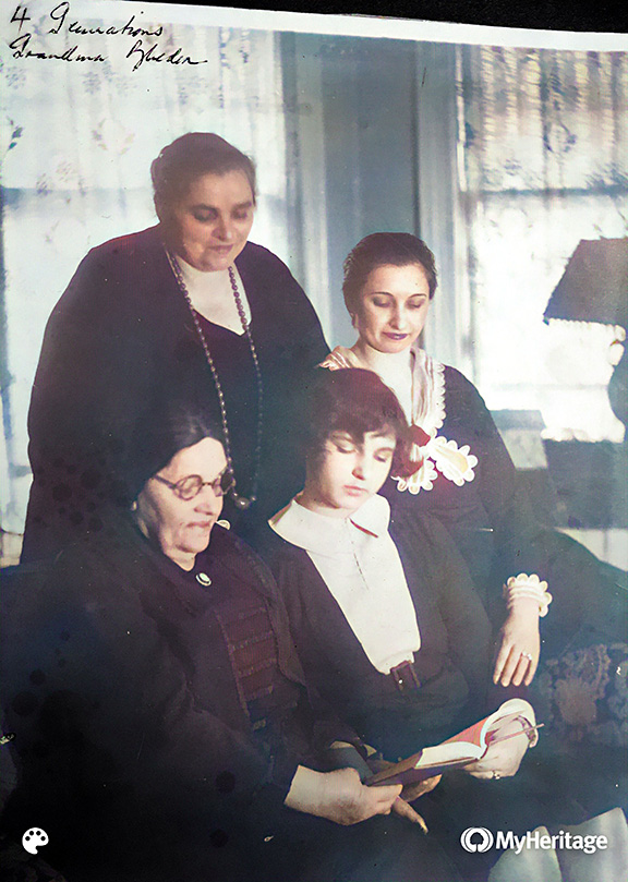 4 generations of Rose's family in color