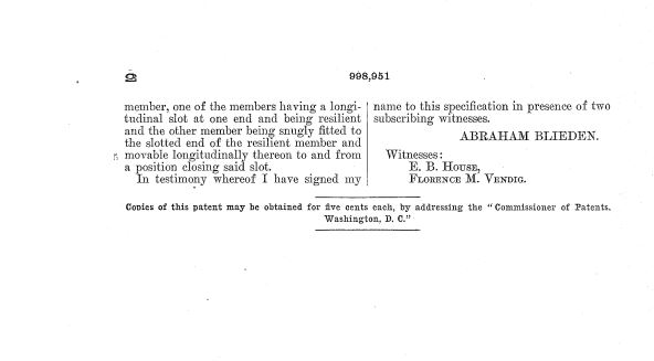 Abe Blieden's patent descripton p. 2