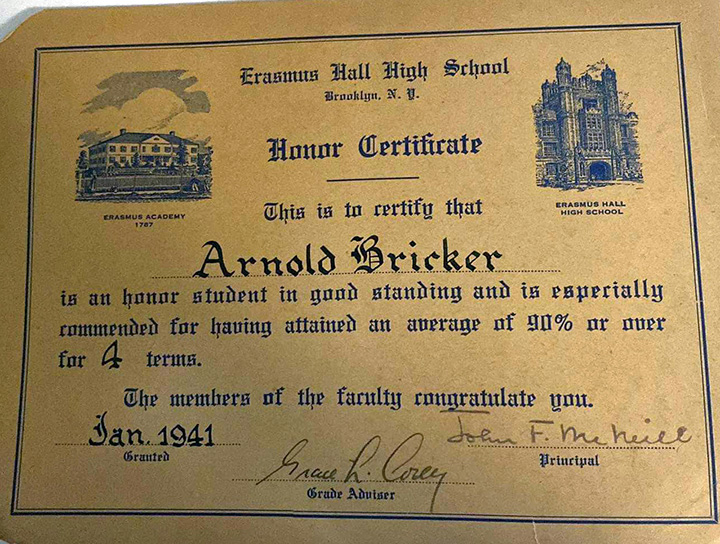Arnold's HS diploma