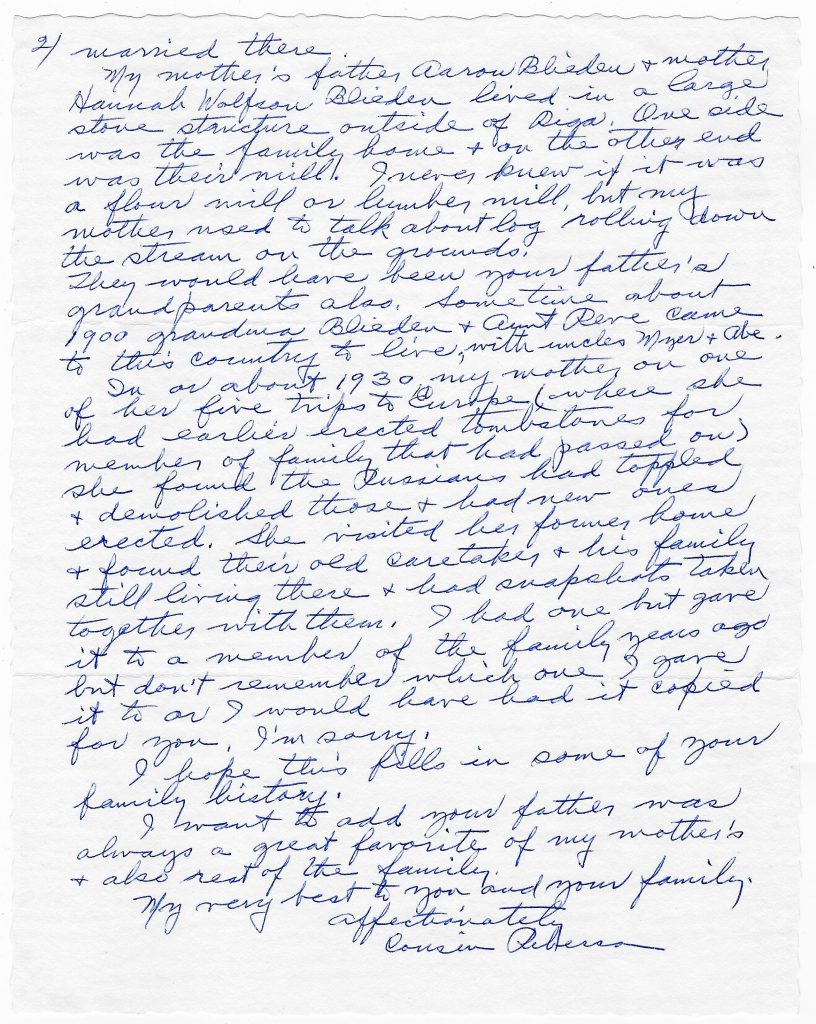 Rebecca's letter to Tara, circa 1973 p.2