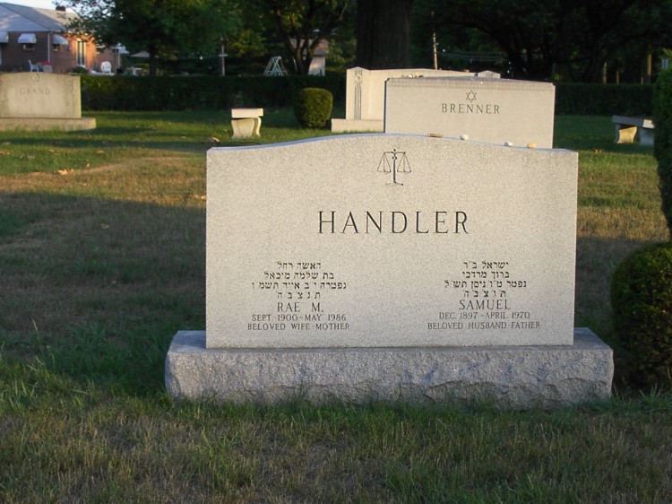 Sam and Rae Handler headstone