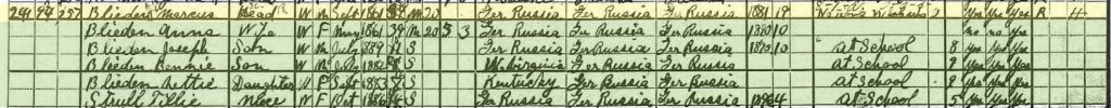 1900 Census for Marcus Blieden