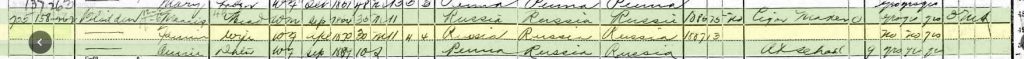 1910 Census for Morris and Fannie
