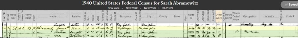 1940 Census for Bea Ames