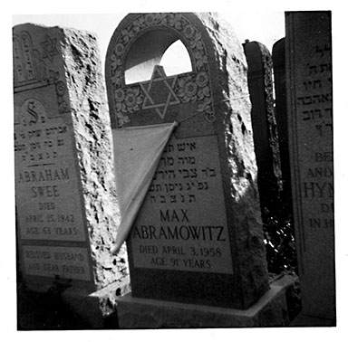 The unveiling of Max Abramowitz's gravestone.
