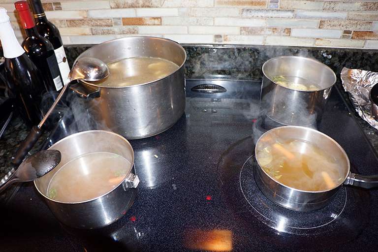 Passover 4 pots of soup