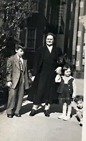 Gussie with her grandchildren Harvey, Tara, and  Alice