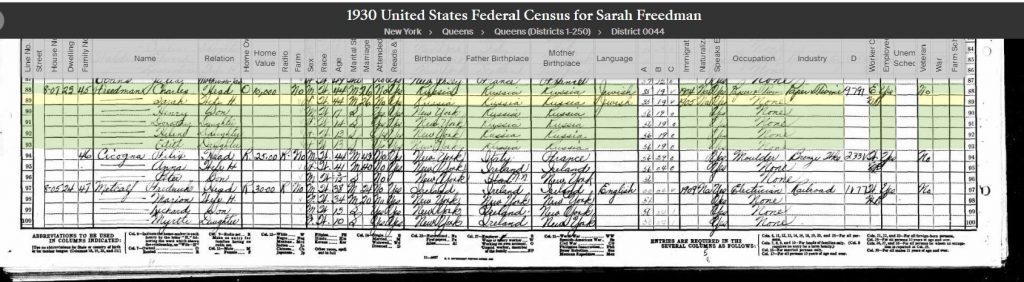 1930 US Census for Sarah and Charles