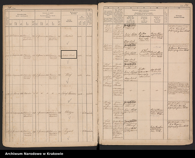 Irving's original birth record.
