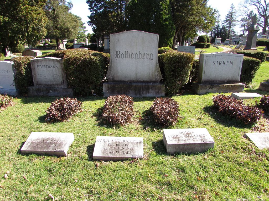 Rothenberg Cemetery Plot in Elizabeth, New Jersey