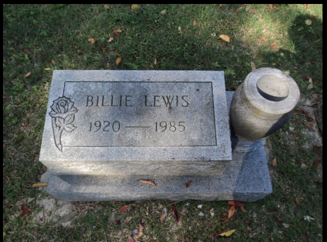 grave of MIllie / Billie Lewis, 1985