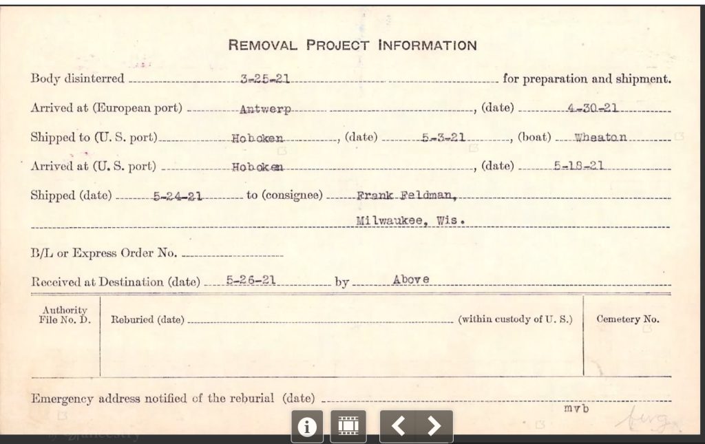 Peter Feldman, Death Record. p 2