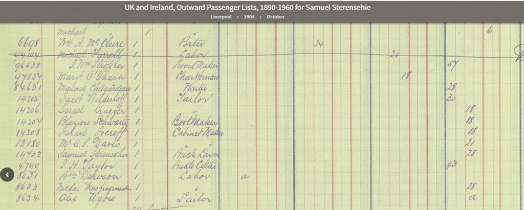 Outbound Ship Manifest