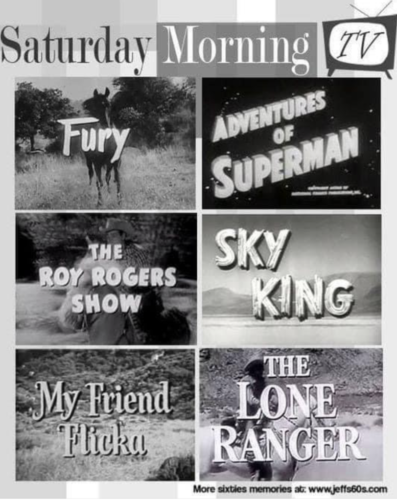 A typical Saturday morning lineup of cowboy shows in the 1950s.