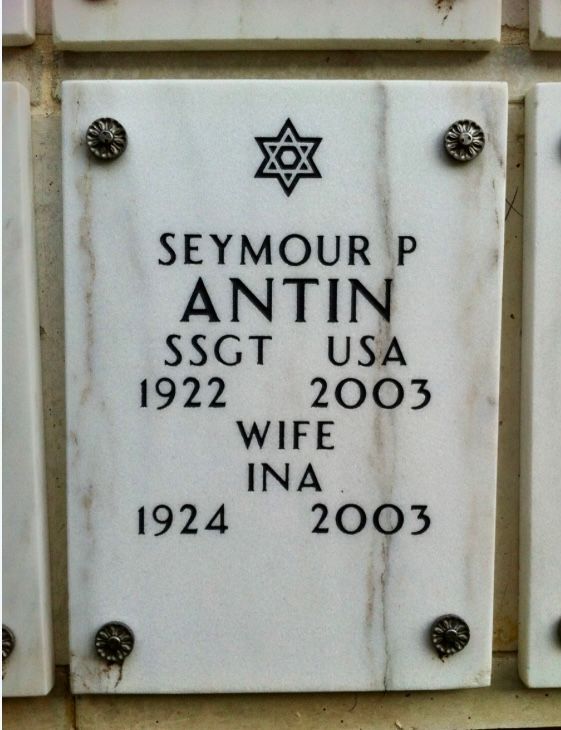 Gravestone of Seymour Antin, 2003